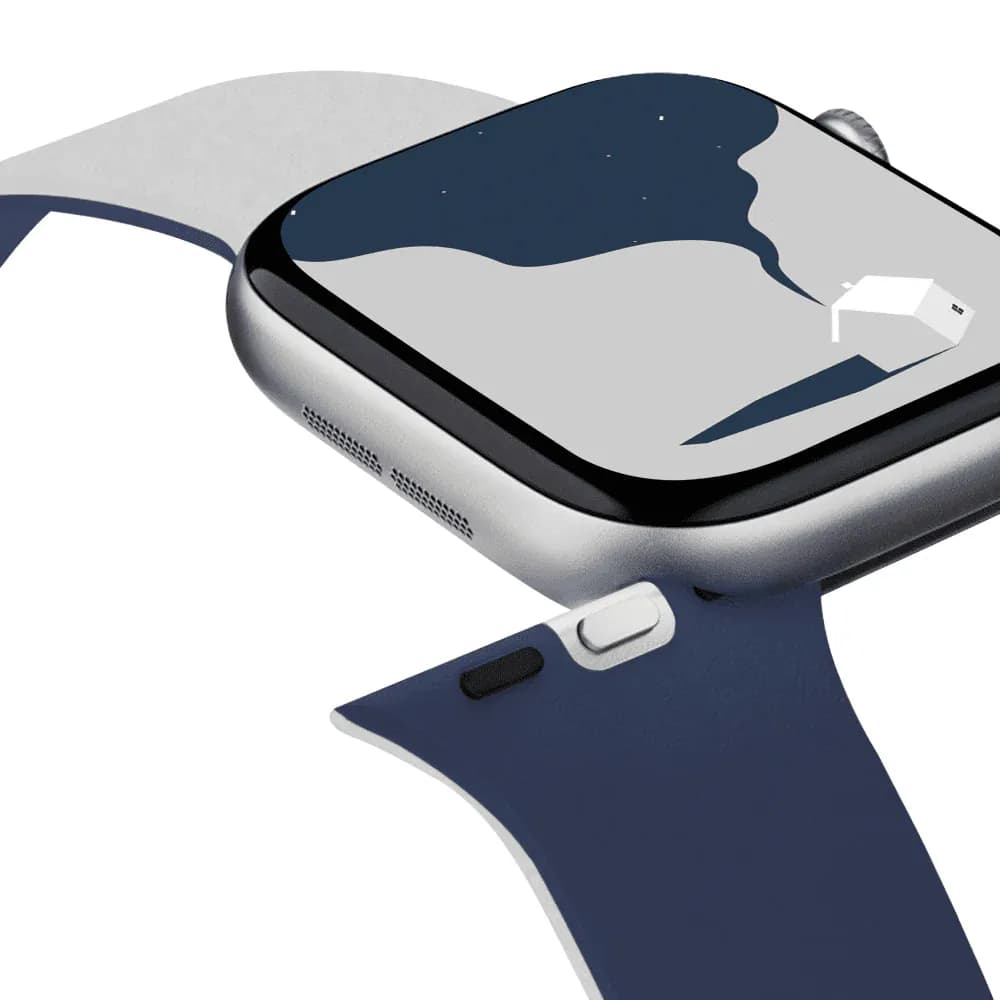 بند دورو اپل واچ برند مافت مدل MOFT Snap Duo Watch Band سایز ۴۴/۴۵/۴۶/۴۹ میلی متر رنگ سرمه ای/خاکستری — تصویر ۴