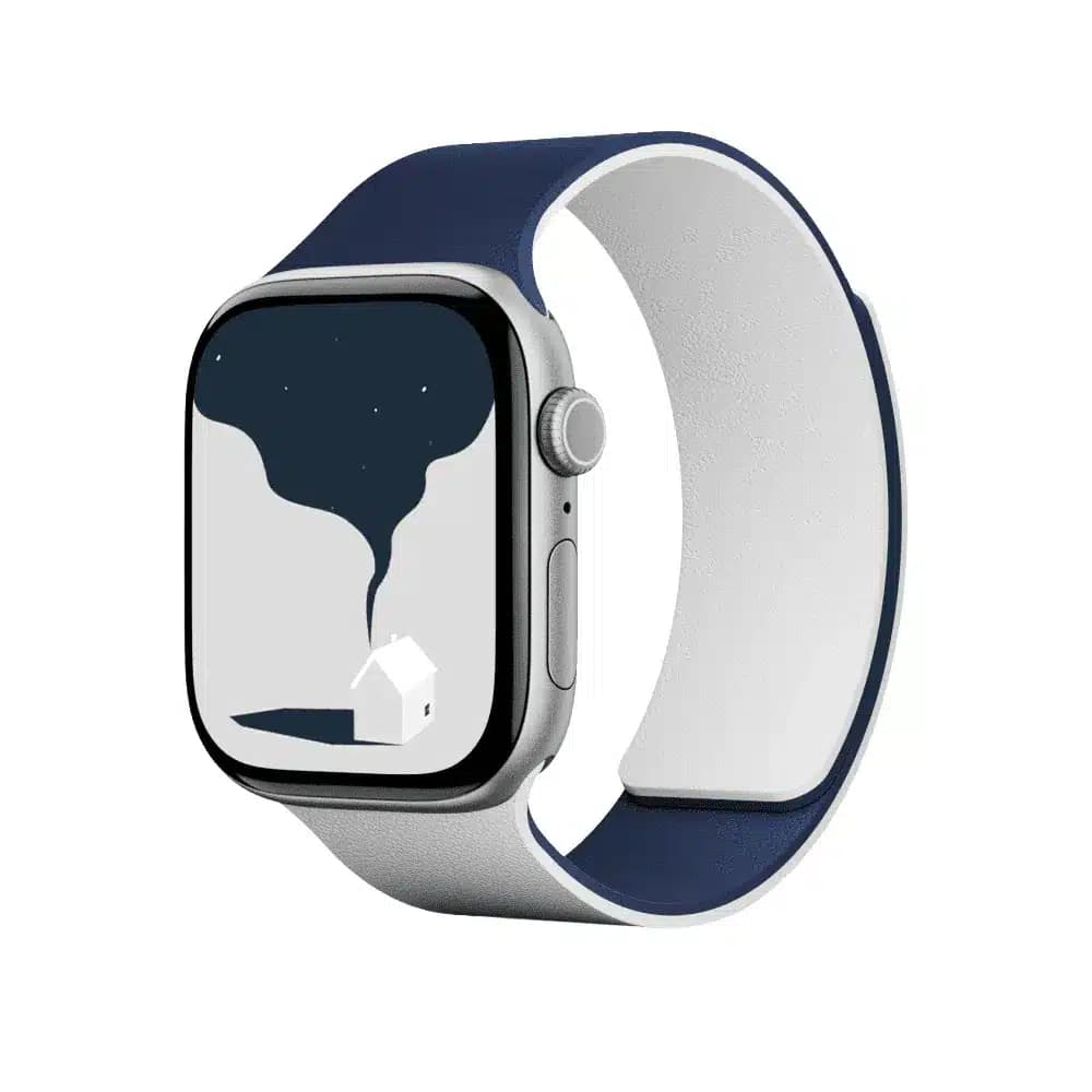 بند دورو اپل واچ برند مافت مدل MOFT Snap Duo Watch Band سایز ۴۴/۴۵/۴۶/۴۹ میلی متر رنگ سرمه ای/خاکستری