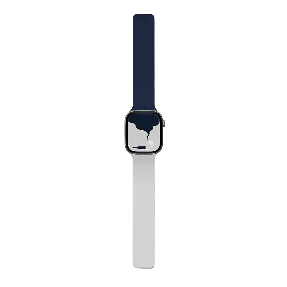 بند دورو اپل واچ برند مافت مدل MOFT Snap Duo Watch Band سایز ۴۴/۴۵/۴۶/۴۹ میلی متر رنگ سرمه ای/خاکستری — تصویر ۲