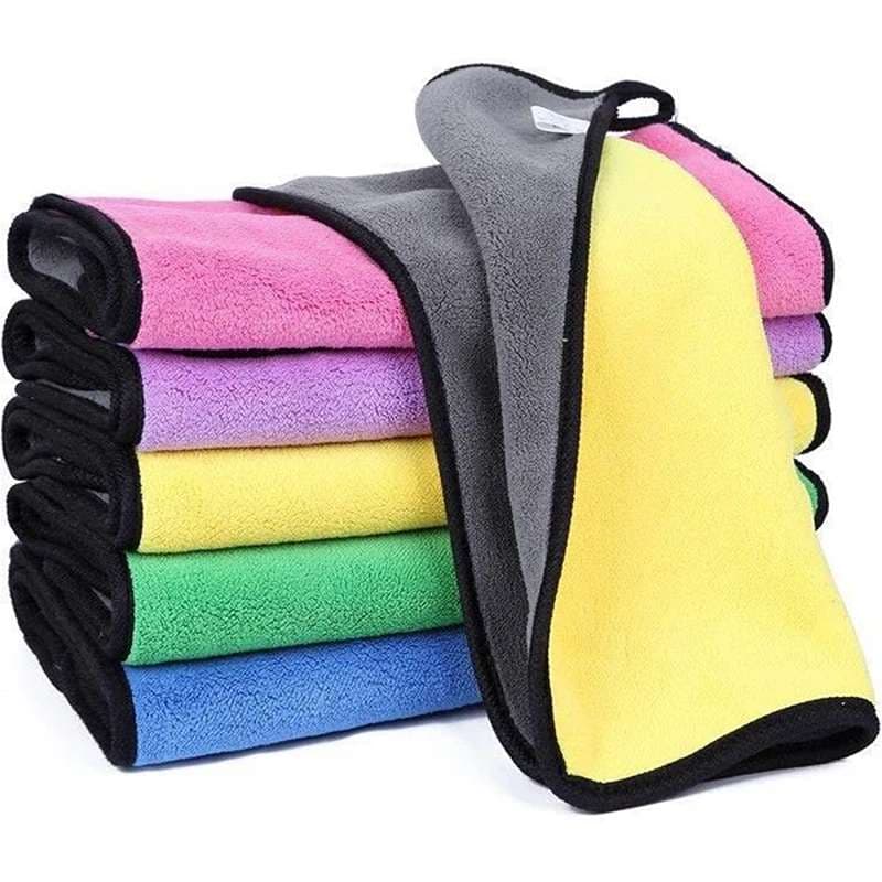 دستمال نظافت خودرو میکروفایبر دو رو بسته ۱ عددی وارداتی با کیفیت کد L473 — تصویر ۲