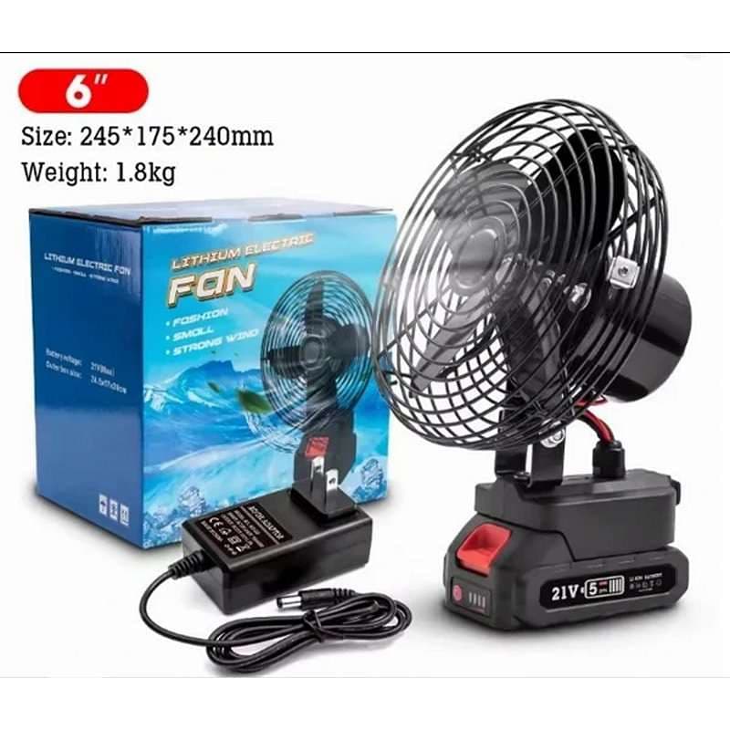 پنکه شارژی ۴۸ولت توری فلزی ۲ باتری مدل FAN LITHIUM 3PIN کد L378 — تصویر ۳