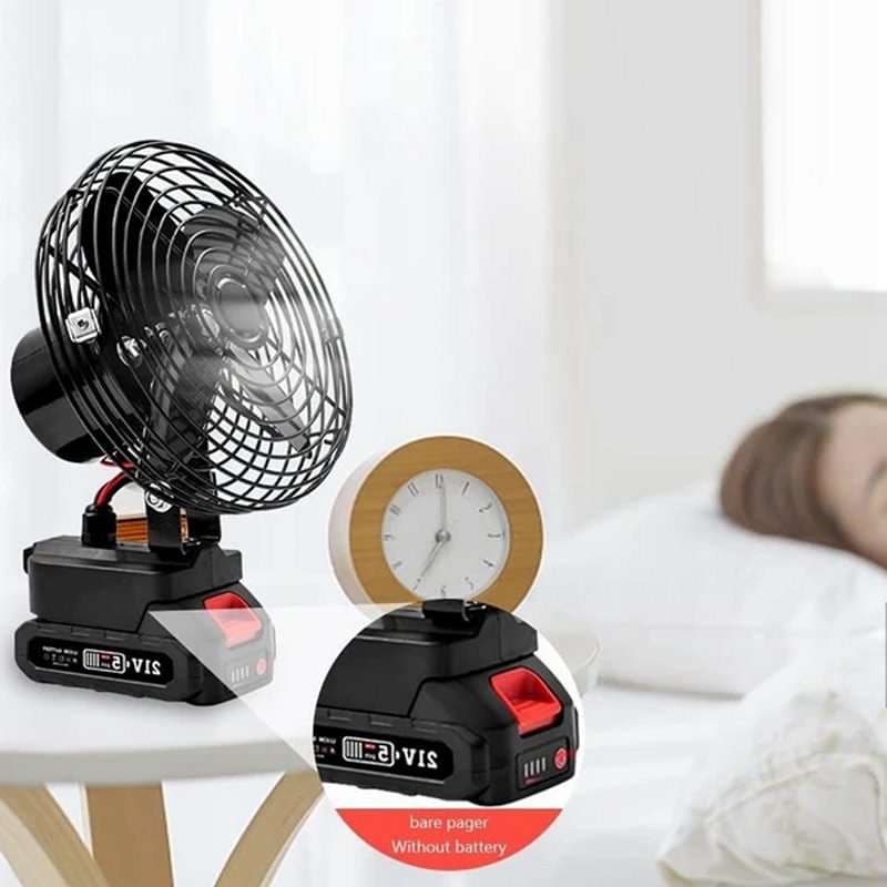 پنکه شارژی ۴۸ولت توری فلزی ۲ باتری مدل FAN LITHIUM 3PIN کد L378 — تصویر ۲