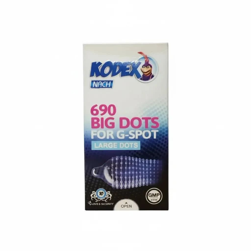 کاندوم کدکس مدل 690 Big Dots (خاردار درشت – مخصوص G-Spot) بسته ۱۰ عددی