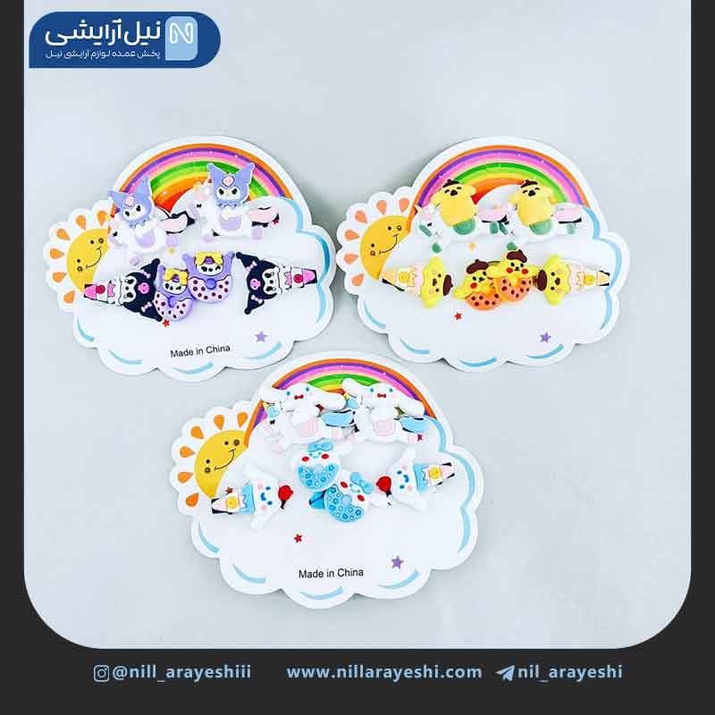 پک گیره و سنجاق مو رنگین کمانی شش عددی