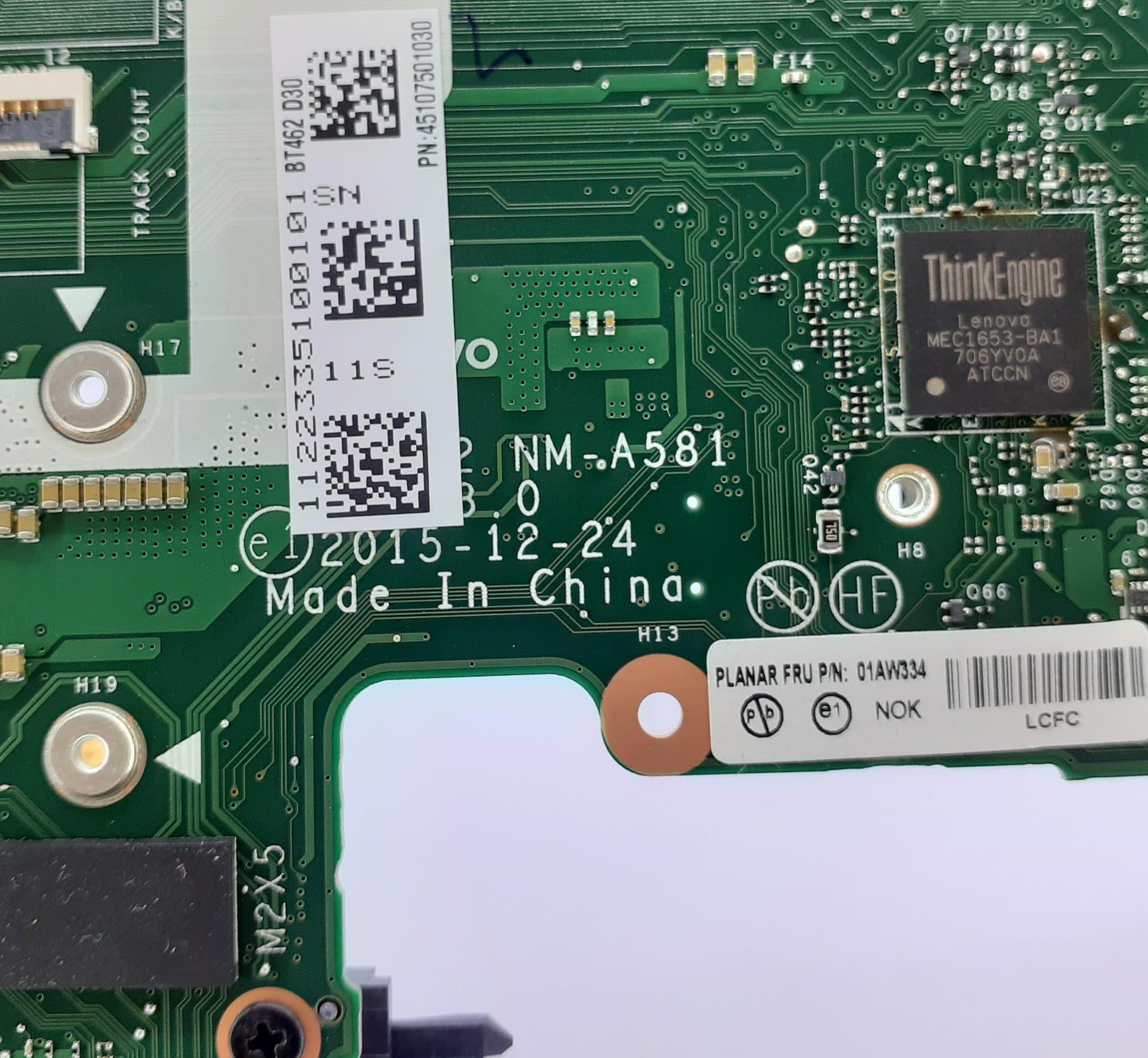 مادربرد لپ تاپ لنوو ThinkPad T460 Nm-A581 I7-6 با گرافیک 1GB — تصویر ۳