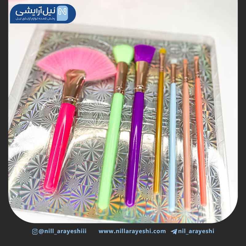 ست براش هفت تکه دسته رنگی کد 6208 — تصویر ۲