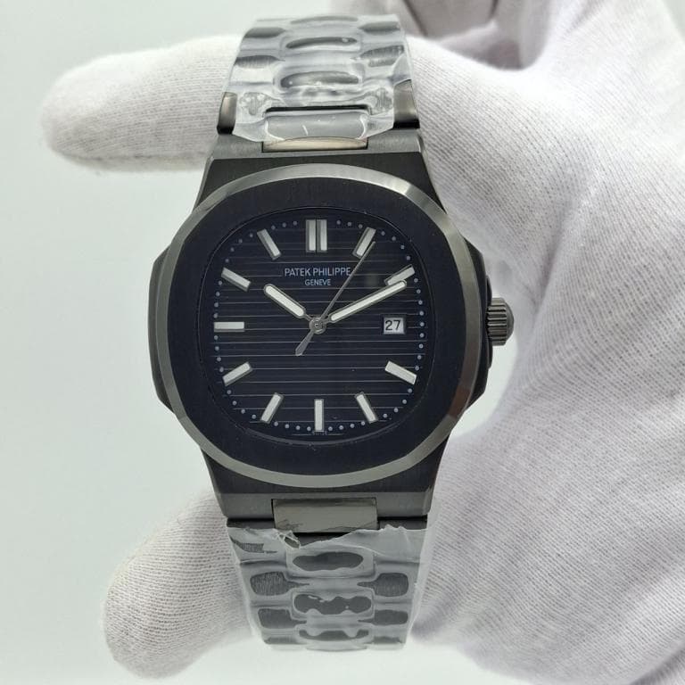 ساعت مردانه پتک فیلیپ ناتیلوس تمام مشکی موتور ژاپن Patek Philippe