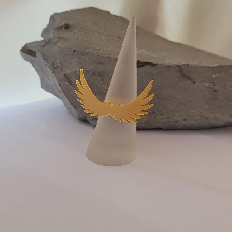 انگشتر استیل طرح بال فرشته — تصویر ۲