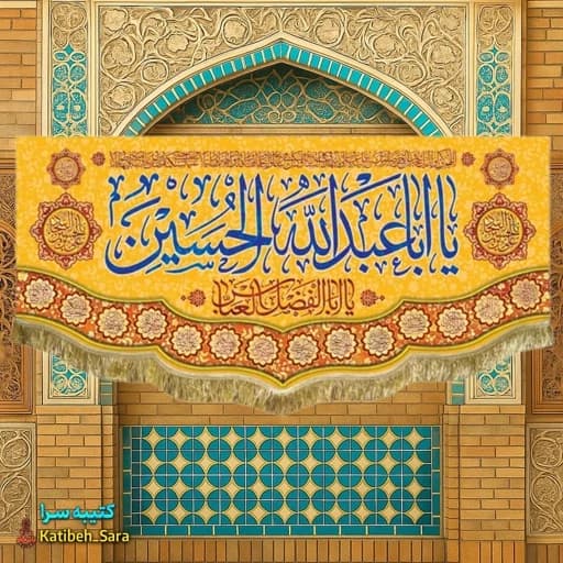 کتیبه مخمل ولادت امام حسین(ع).