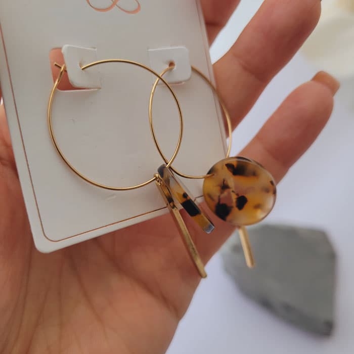 گوشواره حلقه ای بزرگ آویز دار — تصویر ۵