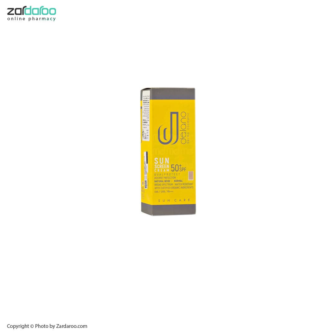 کرم ضد آفتاب SPF50 رنگی مناسب پوست های دارای لک دلانو Delano