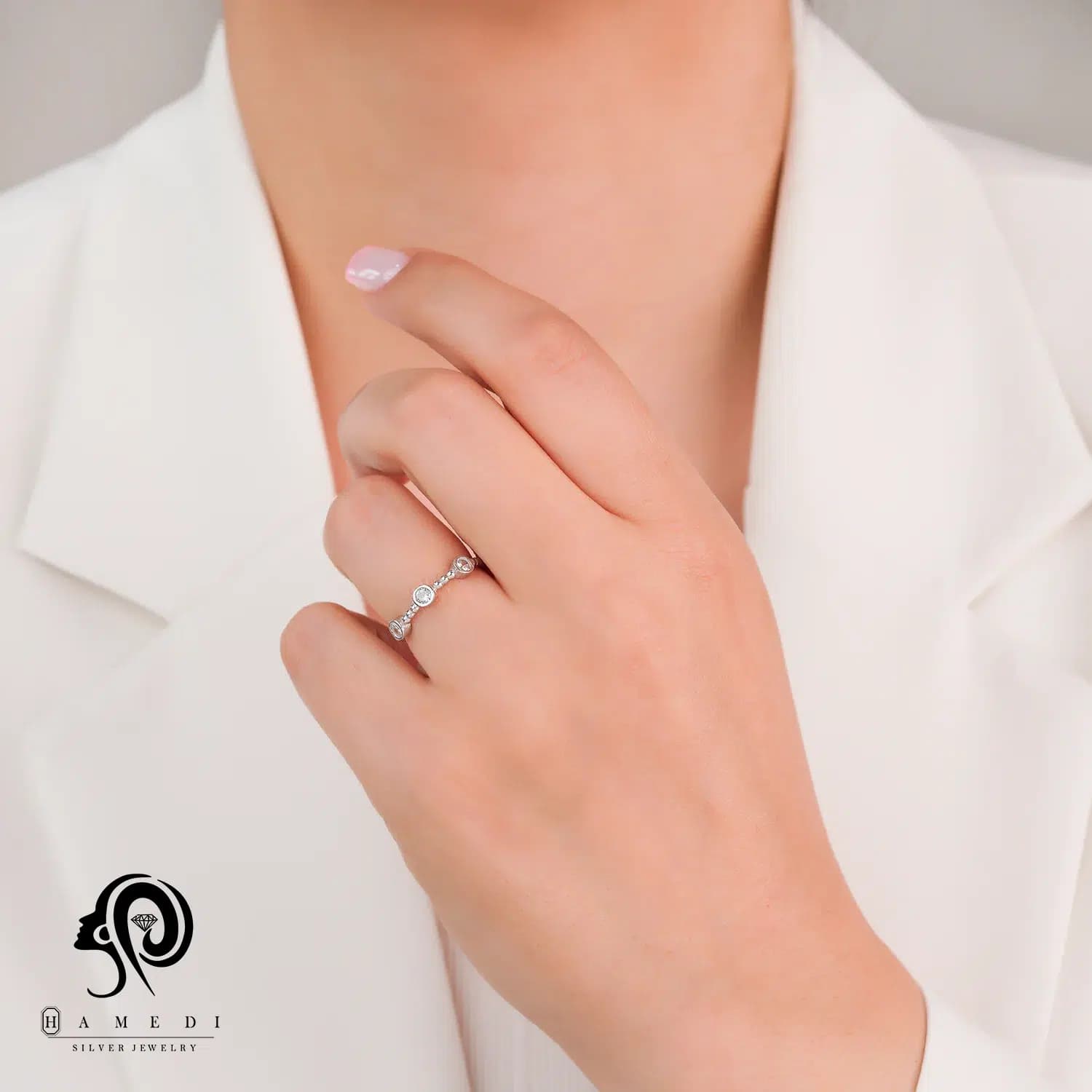 انگشتر اسپرت نقره زنانه مدل RI B185 — تصویر ۲