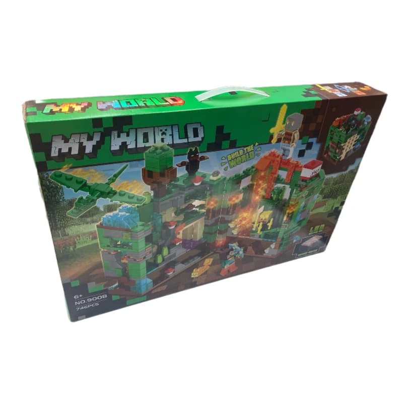 ساختنی مدل ماینکرفت طرح My World چراغدار کد 9008 — تصویر ۳