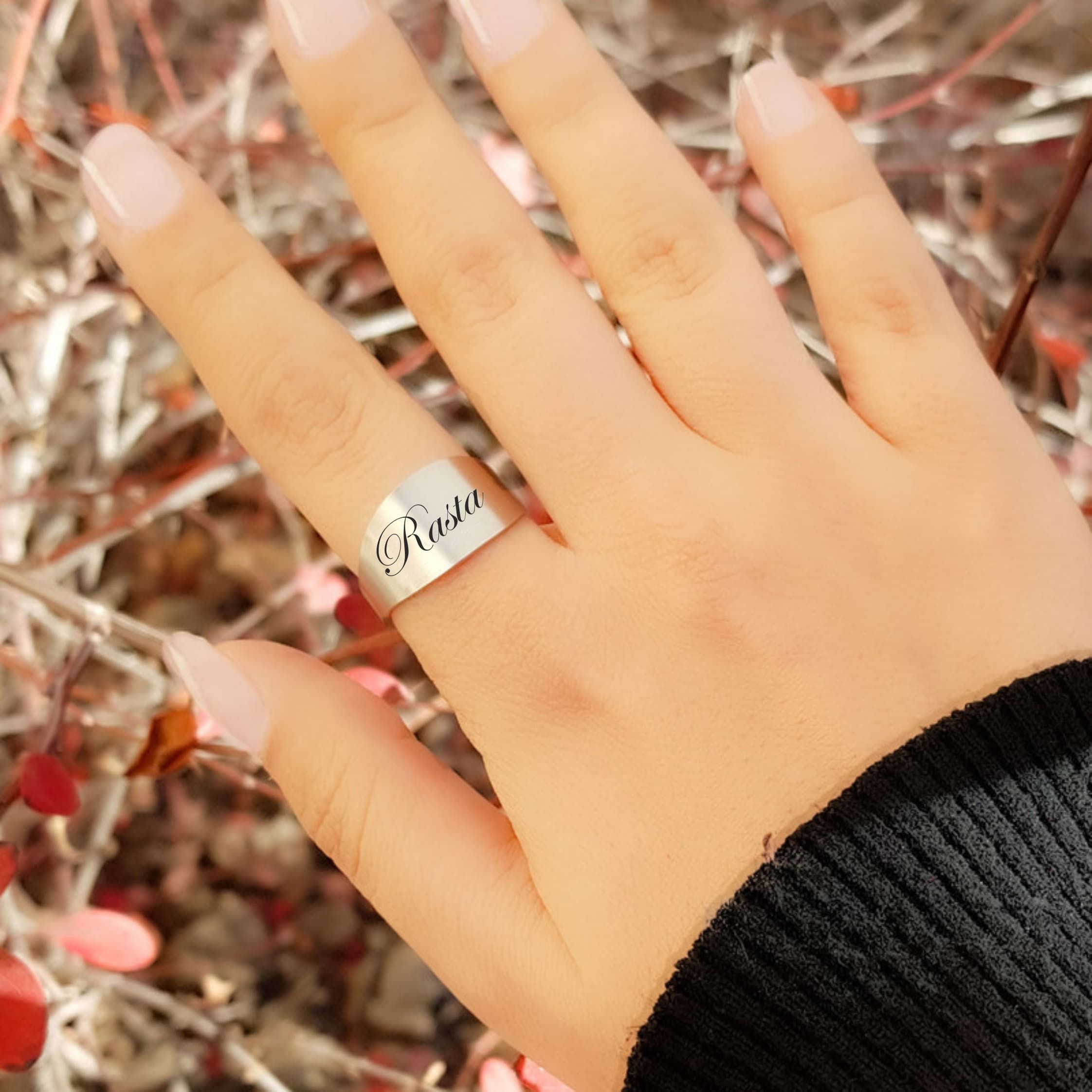 انگشتر زنانه مدل اسم رستا کد ASH 113 — تصویر ۲