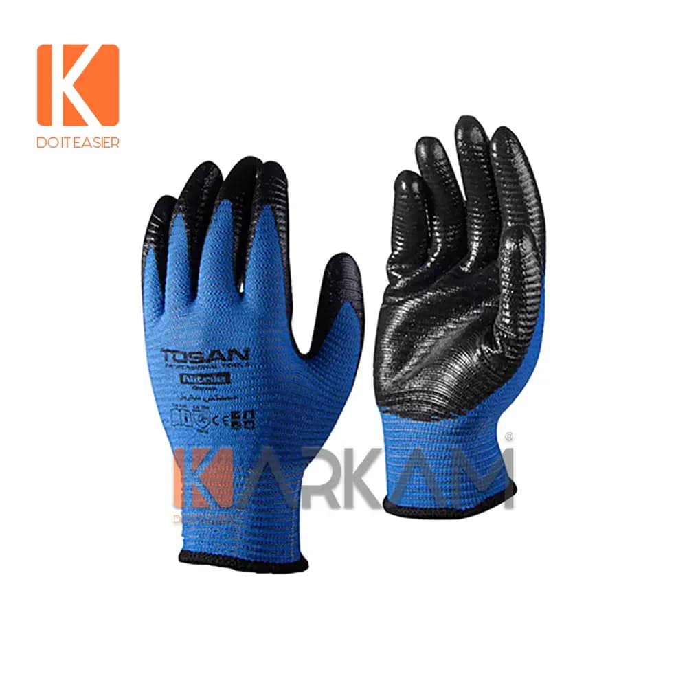 دستکش 10 اینچ شیاری فلامنت با پوشش نیتریل TDP-NK10 توسن
