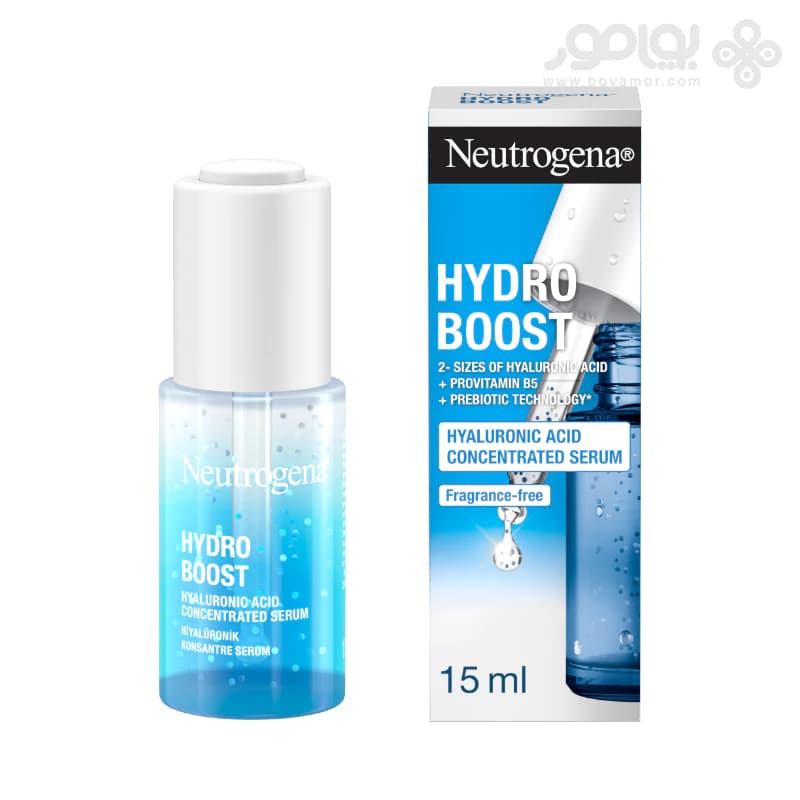 سرم کنسانتره هیالورونیک اسید نوتروژینا مدل HYDRO BOOST حجم 15 میل — تصویر ۲