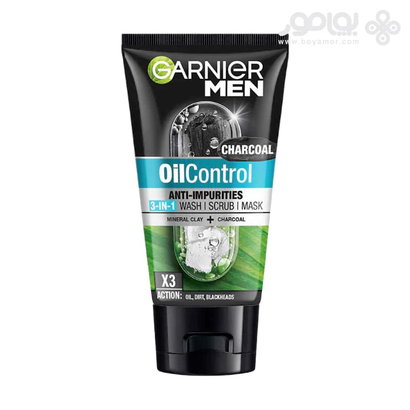 ژل شستشوی مردانه 3 کاره گارنیر سری OIL CONTROL مدل CHARCOAL