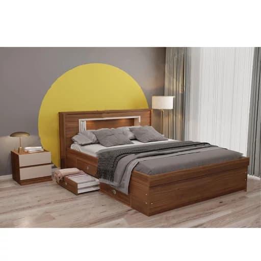 تخت خواب دونفره کد 8020 سایز 200160 سانتی متر مبلمان فرنا مدل 1141794