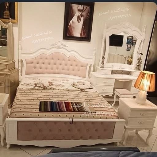 تخت خواب دونفره کلاسیک عروس مبلمان فرنا مدل 1141793