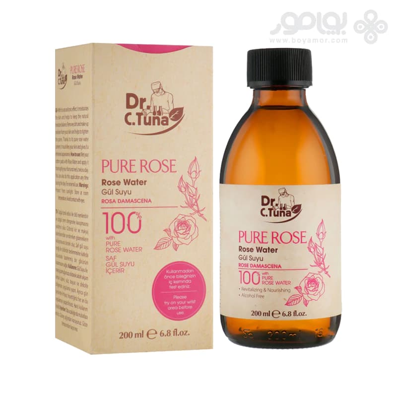 تونر رز واتر دکتر تونا فارماسی مدل PURE ROSE حجم 200 میل — تصویر ۲