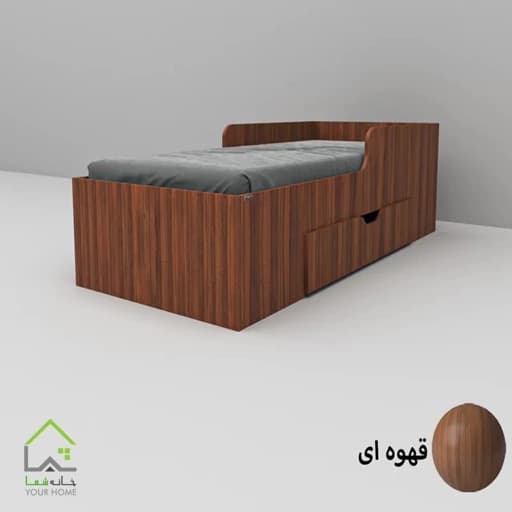 تختخواب نوجوان کشودار مبلمان فرنا مدل 1141745