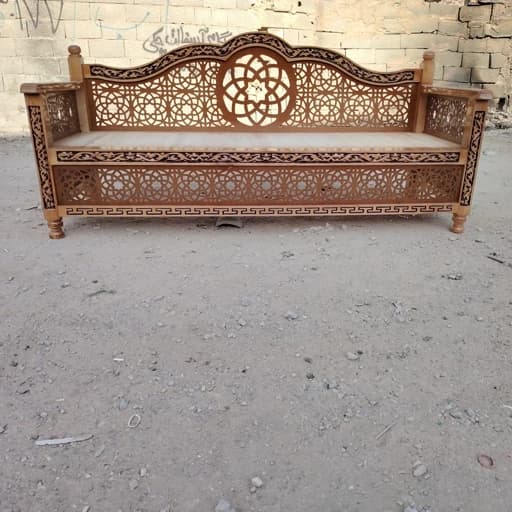 تخت سنتی مبل منبت خراطی بامیز عسلی مبلمان فرنا مدل 1141682