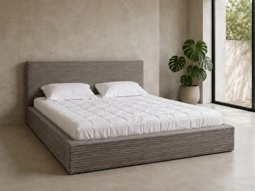 تخت خواب دو نفره مدرن با روکش مخمل کبریتی مبلمان فرنا مدل 1141670