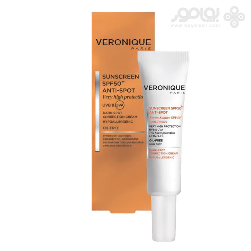 ضد آفتاب روشن کننده و ضد لک ورونیک حاوی SPF50 حجم 40 میل