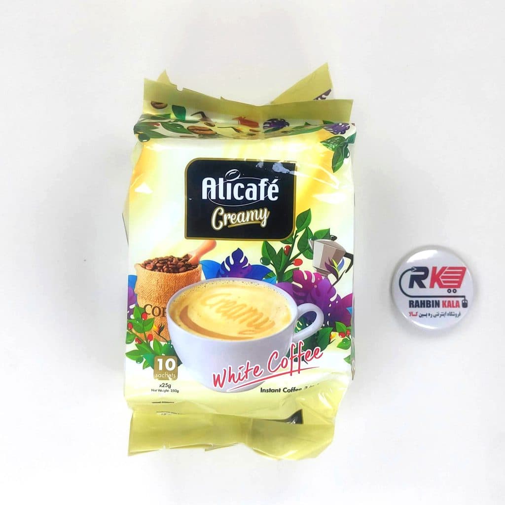 کافی میکس علی کافه مدل وایت کافی کرمی 10 عددی – Alicafe 250 گرمی — تصویر ۲