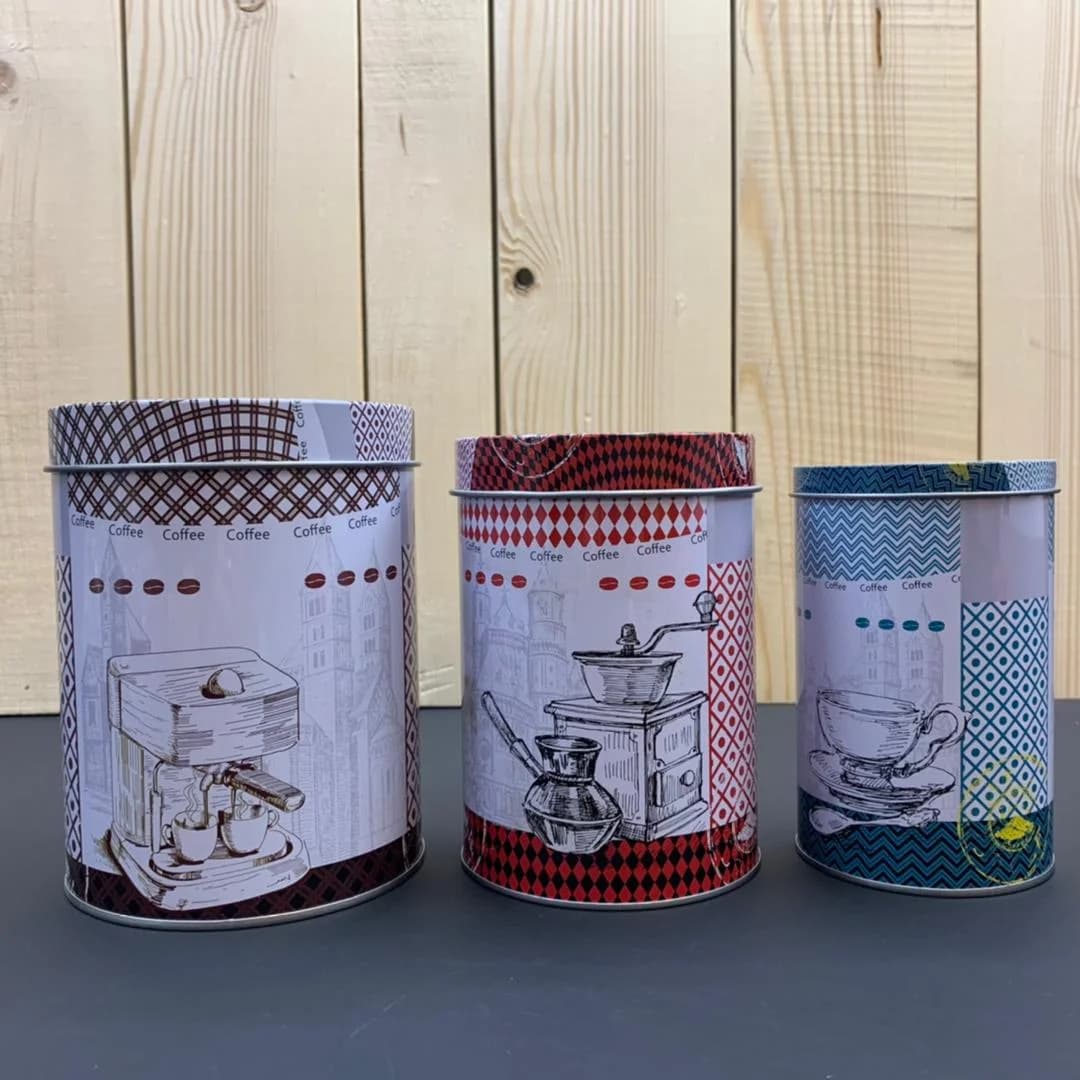 بانکه فلزی استوانه طرح COFFEE کد ۵۲۱ — تصویر ۵