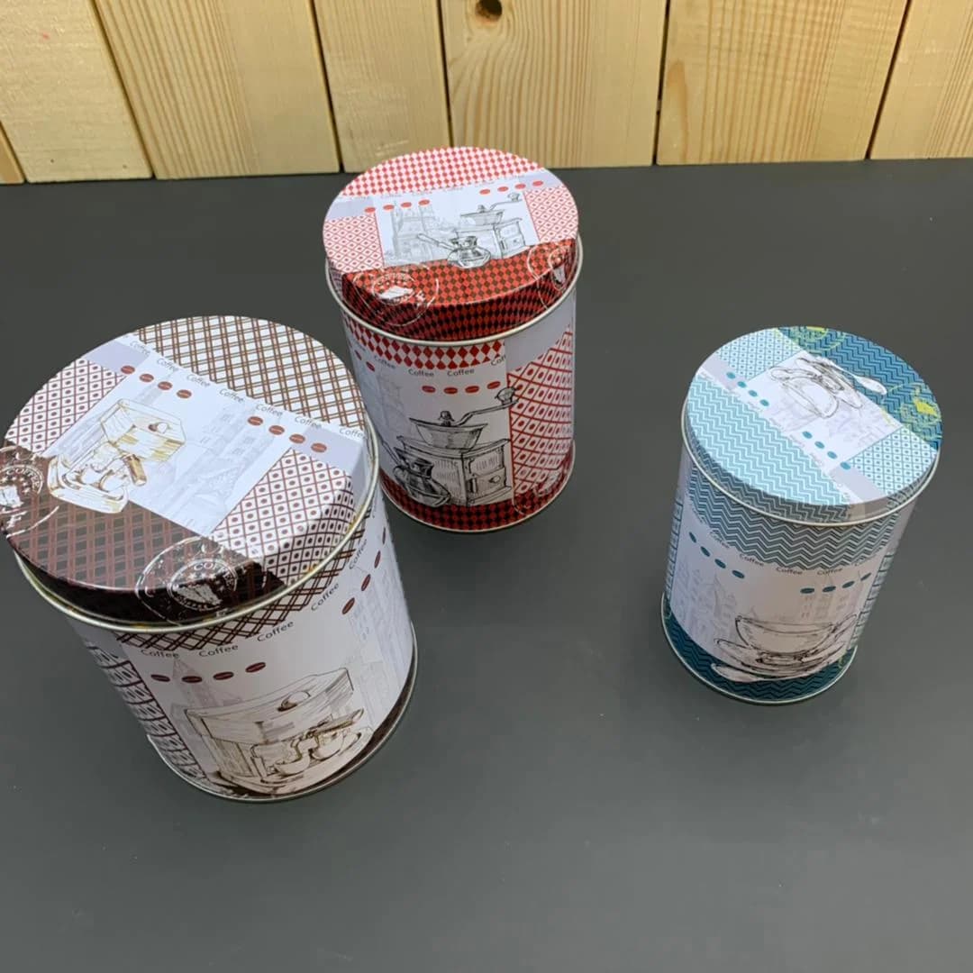 بانکه فلزی استوانه طرح COFFEE کد ۵۲۱ — تصویر ۳