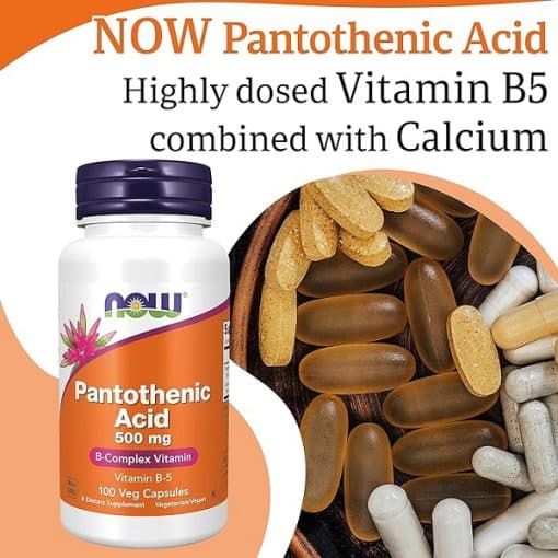 پانتوتنیک اسید ناو 100 عددی NOW Pantothenic Acid — تصویر ۳