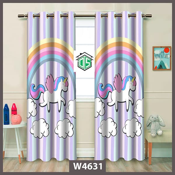 پرده یونیکورن رنگین کمانی کد W4631