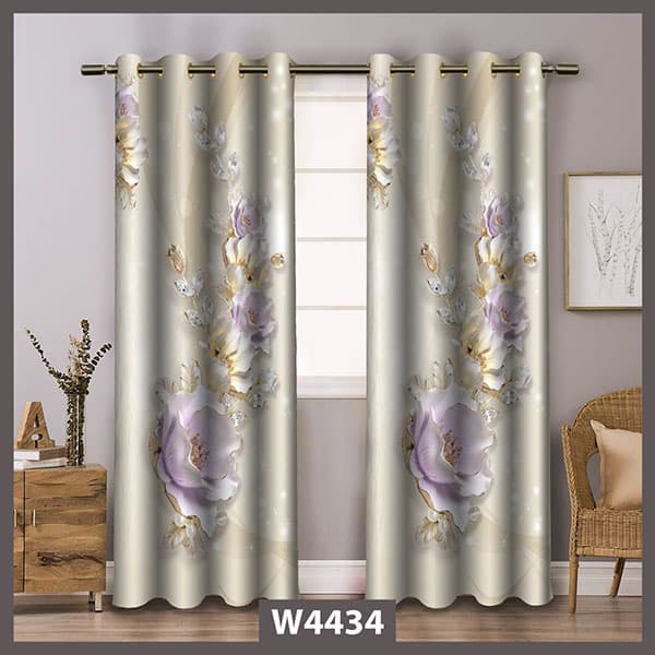 پرده چاپی طرح گل لاکچری کد W4434