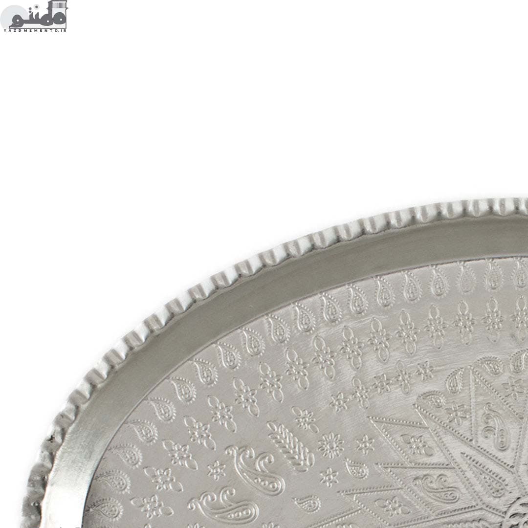 سینی مسی بیضی نقره ای سایز 6 دهنه 34 — تصویر ۲