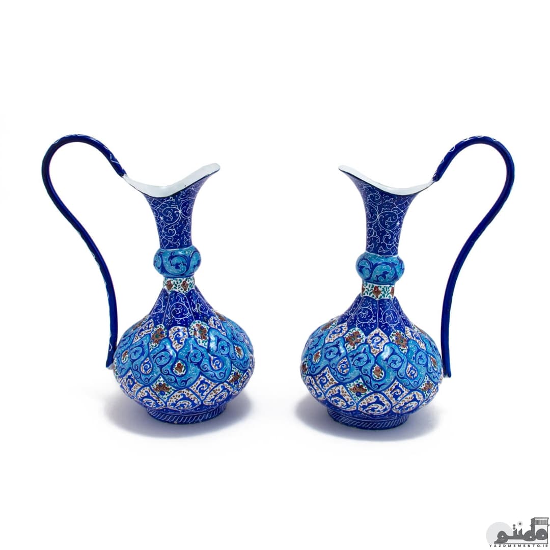 پارچ مسی میناکاری ارتفاع 19 سانتیمتر