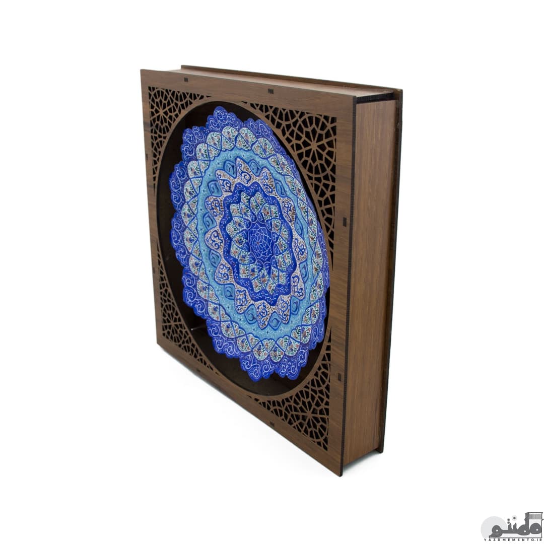 بشقاب میناکاری با جعبه سایز 20 سانتیمتر — تصویر ۲