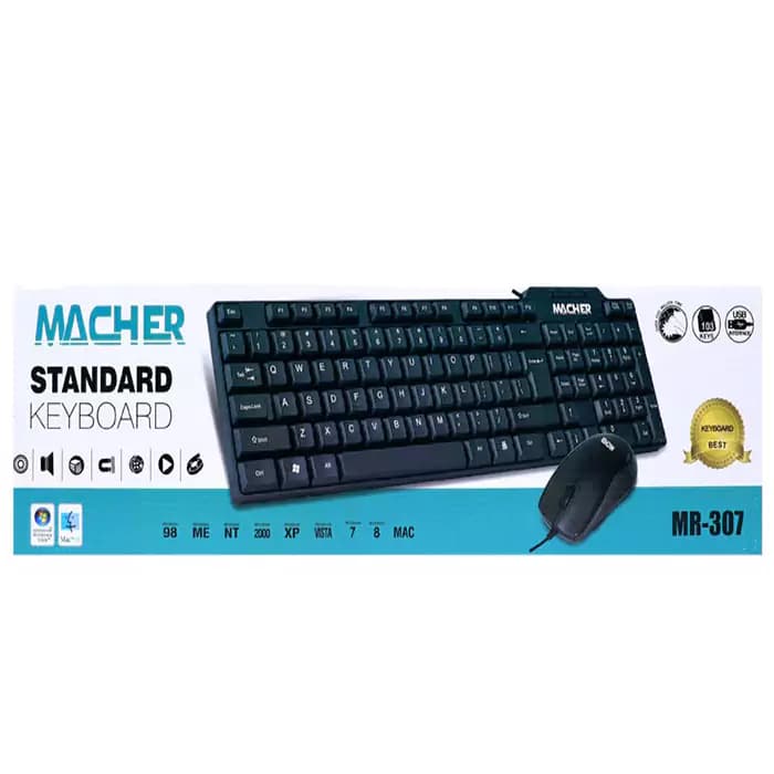 کیبورد و ماوس سیم دار مچر مدل MR 307 — تصویر ۳