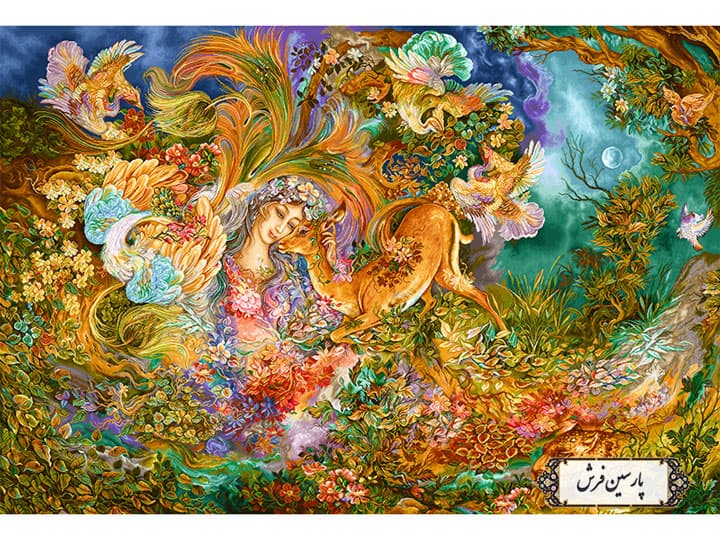 نخ و نقشه تابلو فرش مینیاتور دایره هستی- کد NM5624