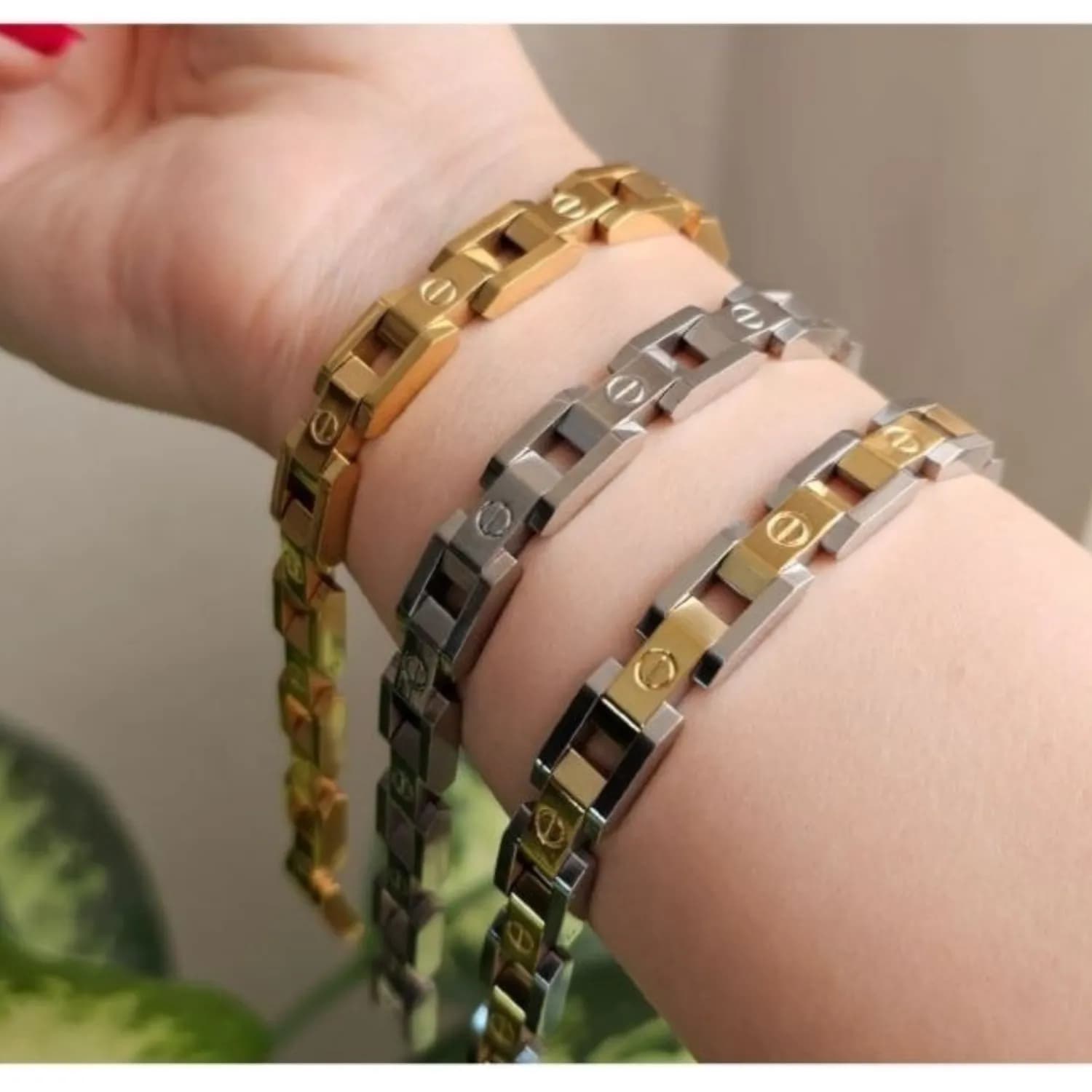 دستبند اسپرت کارتیر Cartier دو رنگ و تک رنگ استیل رنگ ثابت کدzvn