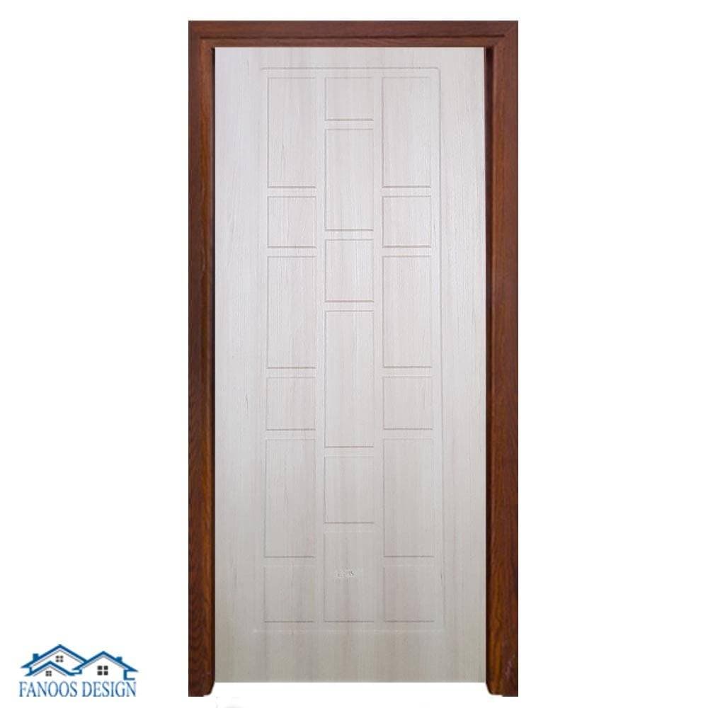 درب PVC سفید کلاسیک با طراحی تقارن‌دار کد 3043