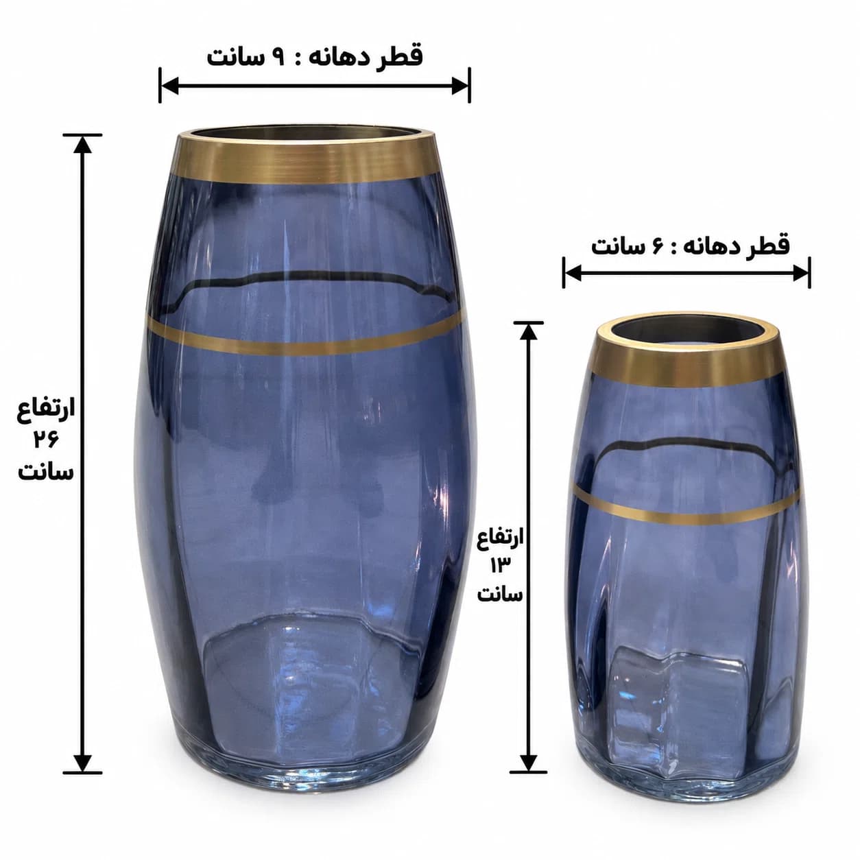 گلدان شیشه ای طرح کریستال کد 44 و 79 — تصویر ۴