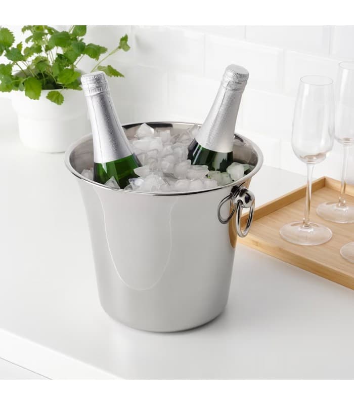 سطل یخ استیل آیکیا، مدل SOLDRÄNKT، استیل/ 20 سانتی متری — تصویر ۳