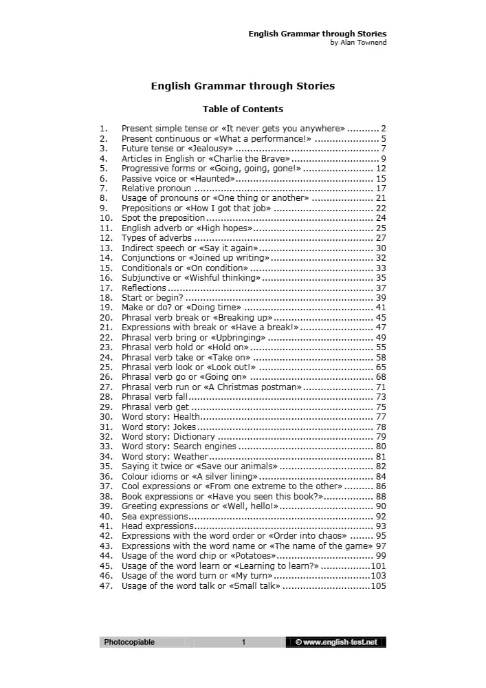 کتاب English Grammar Through Stories (گرامر انگلیسی از طریق داستان‌ها) نسخه انگلیسی PDF