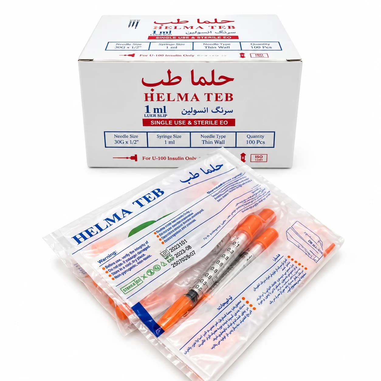 سرنگ انسولین حلما طب یکپارچه 10 عددی