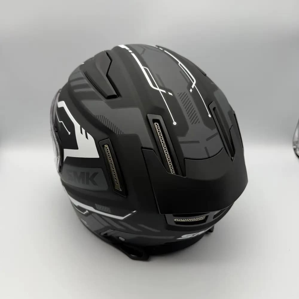 کلاه کاسکت فک ثابت SMK Agnar Tektron MA261 مشکی طوسی سفید — تصویر ۳