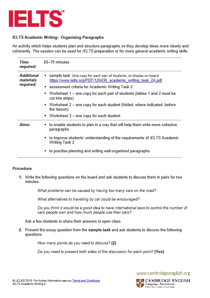 کتاب IELTS Academic Writing Task 2: Organising Paragraphs (سازمان‌دهی پاراگراف‌ها در رایتینگ تسک ۲ آیلتس) نسخه انگلیسی PDF