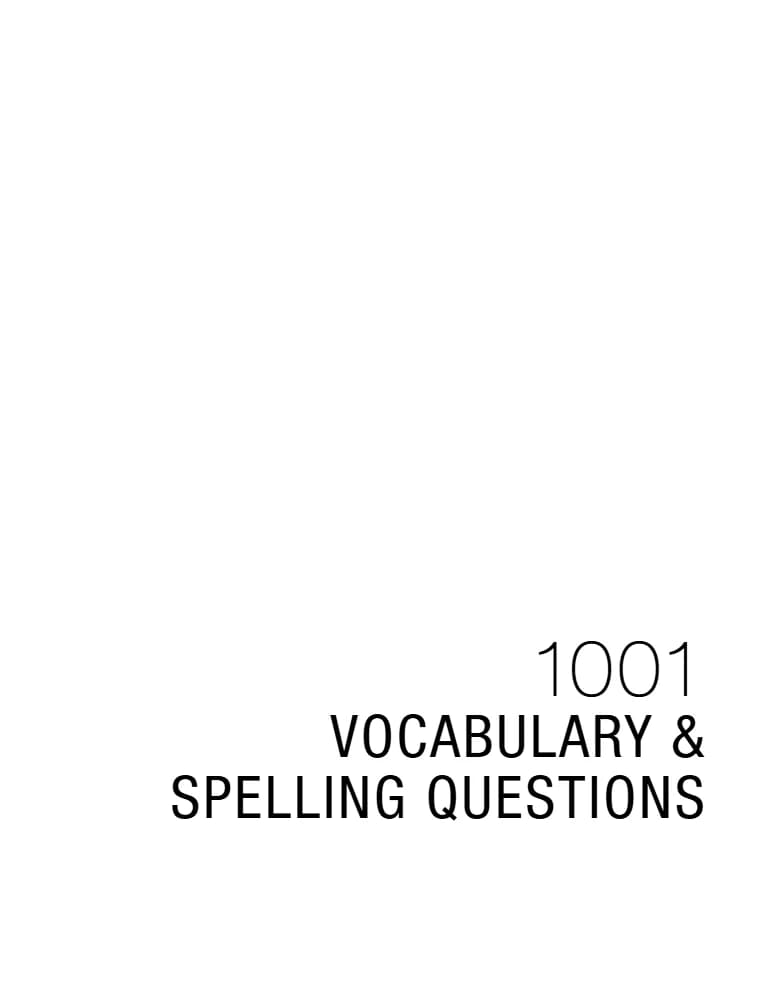کتاب 1001 Vocabulary & Spelling Questions (۱۰۰۱ سؤال واژگان و املای انگلیسی) نسخه انگلیسی PDF