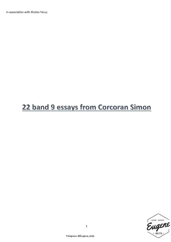 کتاب Band 9 Essays (مجموعه رایتینگهای نمره ۹ آیلتس) نسخه انگلیسی PDF | Simon Corcoran
