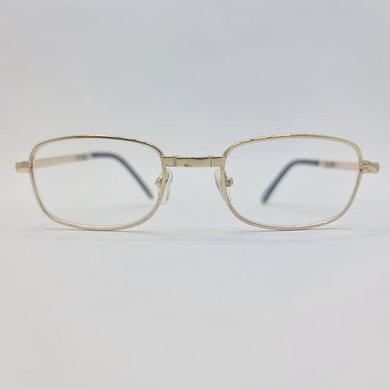 عینک مطالعه تاشو طلایی با نمره +2.50 به همراه کیف مشکی و دستمال مدل A01 — تصویر ۲
